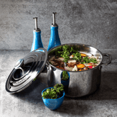 Conjunto Galheteiro Porta Óleo Azeite e Vinagre Azul Marseille Le Creuset - Ela Decora